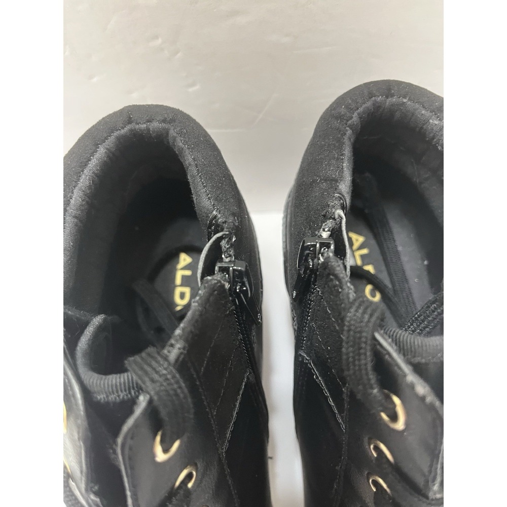 Aldo Kaia High-Top Wedge Sneakers Hidden Heel Black Side Zipper Women's 11 - Picture 4 of 11